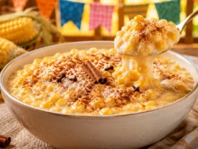 Receita de Canjica Amarela com Leite Condensado e Creme de Leite