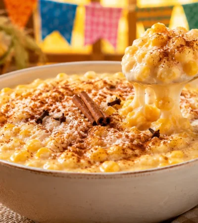 Receita de Canjica Amarela com Leite Condensado e Creme de Leite